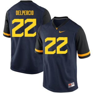 Mens West Virginia Mountaineers Anthony Delpercio #22 Navy Football Jerseys 913678-432