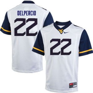 Mens West Virginia Mountaineers Anthony Delpercio #22 Stitched White Jerseys 172863-222