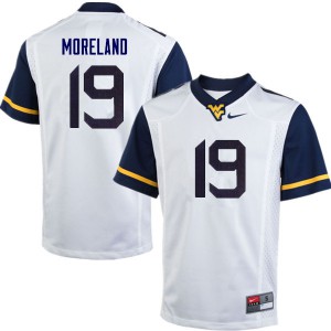 Men West Virginia Mountaineers Barry Moreland #19 Embroidery White Jerseys 676963-742