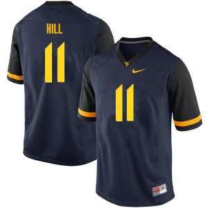 Men West Virginia Mountaineers Chase Hill #11 Embroidery Navy Jerseys 907614-890