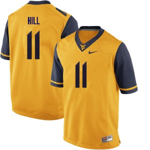 Men's West Virginia Mountaineers Chase Hill #11 College Yellow Jersey 883825-846