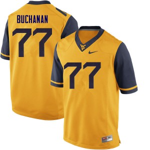 Men's West Virginia Mountaineers Daniel Buchanan #77 Stitched Yellow Jerseys 196766-469