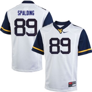 Mens West Virginia Mountaineers Dillon Spalding #89 Official White Jersey 805443-843
