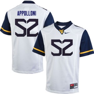 Mens West Virginia Mountaineers Emilio Appolloni #52 Stitched White Jerseys 500847-536