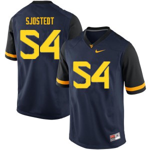 Mens West Virginia Mountaineers Eric Sjostedt #54 Embroidery Navy Jersey 318673-146