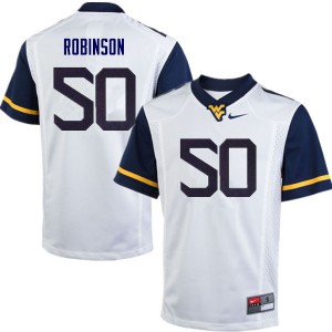 Men's West Virginia Mountaineers Jabril Robinson #50 Football White Jersey 721652-987