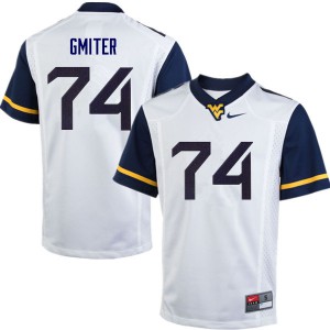 Mens West Virginia Mountaineers James Gmiter #74 College White Jersey 454899-592