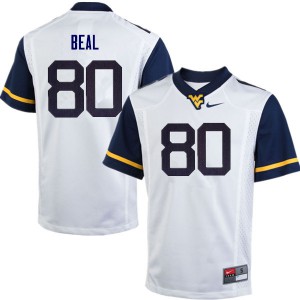 Mens West Virginia Mountaineers Jesse Beal #80 White NCAA Jersey 309876-558