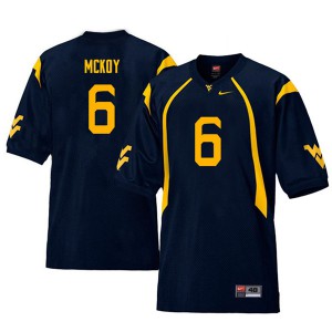 Men's West Virginia Mountaineers Kennedy McKoy #6 Alumni Navy Throwback Jersey 504152-436