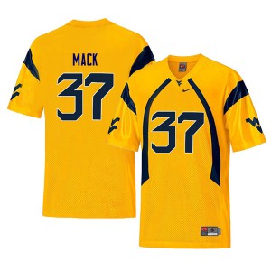 Men's West Virginia Mountaineers Kolby Mack #37 Yellow Throwback Official Jerseys 930934-310