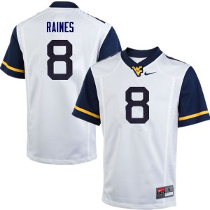 Men West Virginia Mountaineers Kwantel Raines #8 Player White Jersey 475390-473