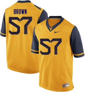 Mens West Virginia Mountaineers Michael Brown #57 Football Yellow Jerseys 324002-364