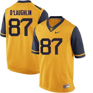 Men's West Virginia Mountaineers Mike O'Laughlin #87 Yellow Player Jersey 507032-765