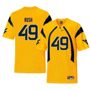 Mens West Virginia Mountaineers Nick Rush #49 University Throwback Yellow Jersey 212971-919
