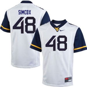 Men West Virginia Mountaineers Skyler Simcox #48 White Stitched Jerseys 921081-385