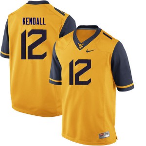Men's West Virginia Mountaineers Austin Kendall #10 Embroidery Gold Jerseys 371574-543