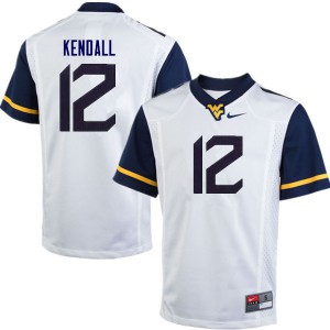 Mens West Virginia Mountaineers Austin Kendall #12 Embroidery White Jerseys 365898-930