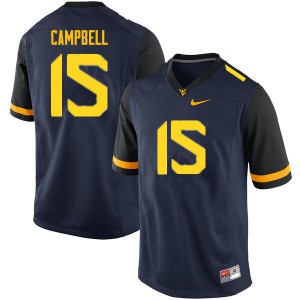 Mens West Virginia Mountaineers George Campbell #15 Navy College Jersey 264217-390