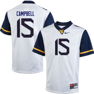 Men West Virginia Mountaineers George Campbell #15 Stitch White Jersey 511127-723