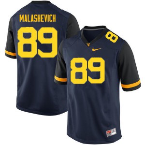 Mens West Virginia Mountaineers Graeson Malashevich #89 Navy Embroidery Jerseys 960698-683