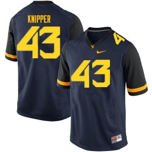Mens West Virginia Mountaineers Jackson Knipper #43 Navy Player Jersey 278336-578