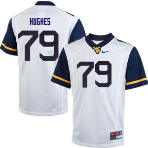 Mens West Virginia Mountaineers John Hughes #79 White Official Jersey 832110-108