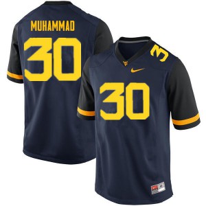 Men West Virginia Mountaineers Naim Muhammad #30 Embroidery Navy Jerseys 738261-824