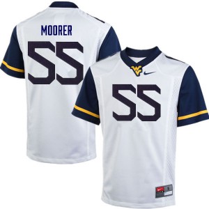 Men West Virginia Mountaineers Parker Moorer #55 Player White Jerseys 768089-457