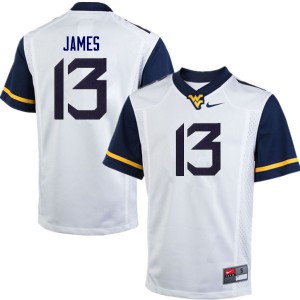 Mens West Virginia Mountaineers Sam James #13 White Official Jersey 716888-532