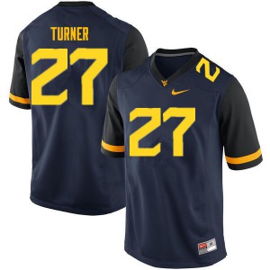 Men's West Virginia Mountaineers Tacorey Turner #27 Stitched Navy Jersey 251015-178