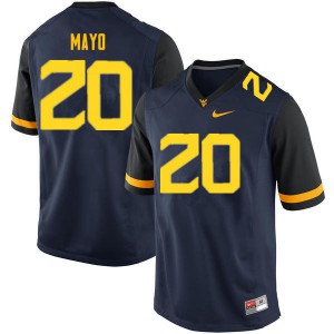Mens West Virginia Mountaineers Tae Mayo #20 Embroidery Navy Jerseys 272648-202
