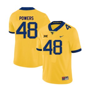 Men's West Virginia Mountaineers Mike Powers #48 Yellow Stitch Jersey 408266-929