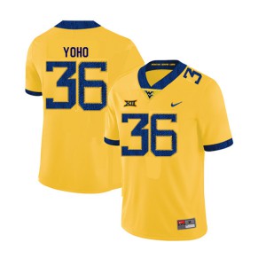 Mens West Virginia Mountaineers Nick Yoho #36 Stitched Yellow Jerseys 657246-914