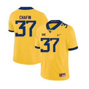 Mens West Virginia Mountaineers Owen Chafin #37 Yellow Embroidery Jerseys 122749-464