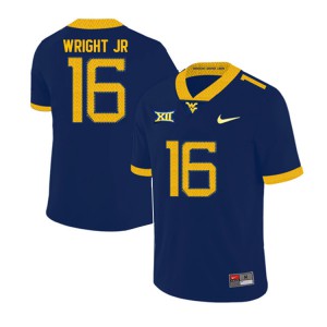 Mens West Virginia Mountaineers Winston Wright Jr. #16 Navy Stitched Jersey 176102-510