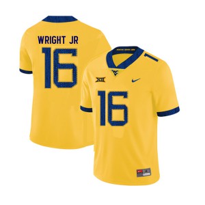 Mens West Virginia Mountaineers Winston Wright Jr. #16 Yellow Official Jerseys 782542-663