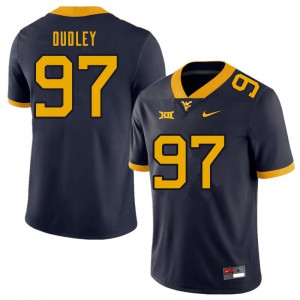 Men's West Virginia Mountaineers Brayden Dudley #97 Navy Stitch Jerseys 140008-964