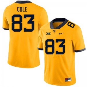 Mens West Virginia Mountaineers CJ Cole #83 Gold Embroidery Jersey 141380-899