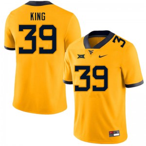 Mens West Virginia Mountaineers Danny King #39 Football Gold Jersey 245328-292