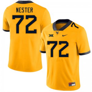 Men's West Virginia Mountaineers Doug Nester #72 Gold NCAA Jerseys 211647-604