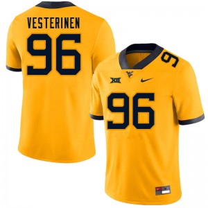 Mens West Virginia Mountaineers Edward Vesterinen #96 Gold NCAA Jersey 845630-101