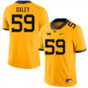 Men West Virginia Mountaineers Jackson Oxley #59 Football Gold Jerseys 574199-652