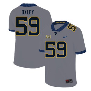 Mens West Virginia Mountaineers Jackson Oxley #59 Gray Embroidery Jersey 944604-155