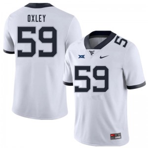 Men West Virginia Mountaineers Jackson Oxley #59 Embroidery White Jerseys 625343-718