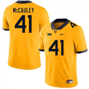 Men's West Virginia Mountaineers Jax McCauley #41 NCAA Gold Jerseys 866222-394