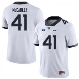 Mens West Virginia Mountaineers Jax McCauley #41 White Embroidery Jersey 882104-295