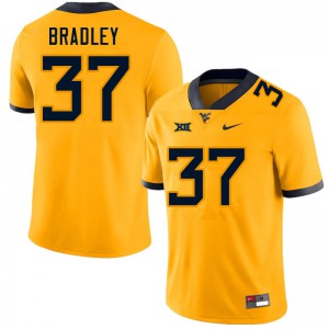 Men's West Virginia Mountaineers L'Trell Bradley #37 Gold Stitched Jersey 960163-767