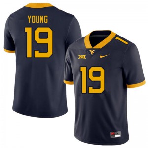 Men's West Virginia Mountaineers Scottie Young #19 NCAA Navy Jerseys 112865-865