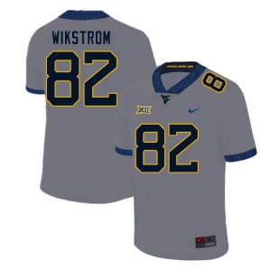 Mens West Virginia Mountaineers Victor Wikstrom #82 Gray Stitch Jerseys 564101-816