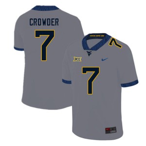 Men's West Virginia Mountaineers Will Crowder #7 Gray Football Jersey 612256-492